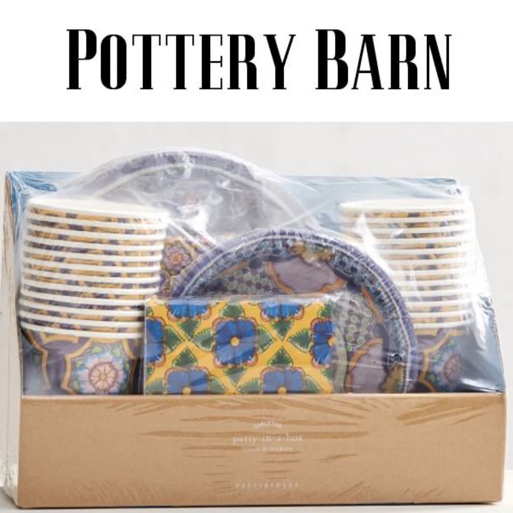 Pottery Barn Blue and Yellow Party Set